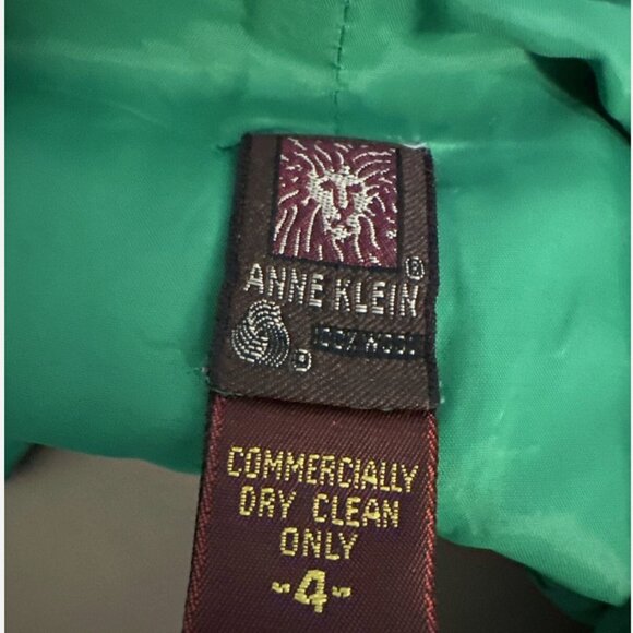 Anne Klein Vintage Emerald Green Zip Up Coat Size 4 - Picture 9 of 16